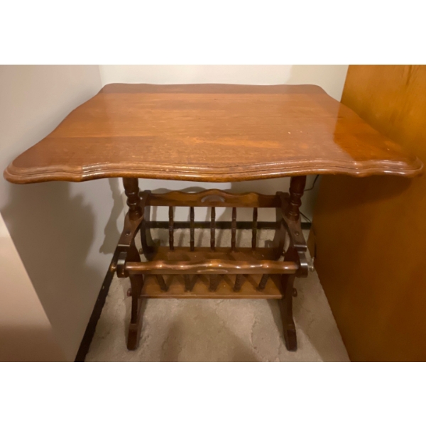 Vintage Mahogany End Table/Magazine Storage 24x15x24