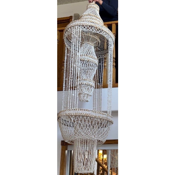 Glorious Seashell Macrame Chandelier - 92T Beautiful & Well Constructed 