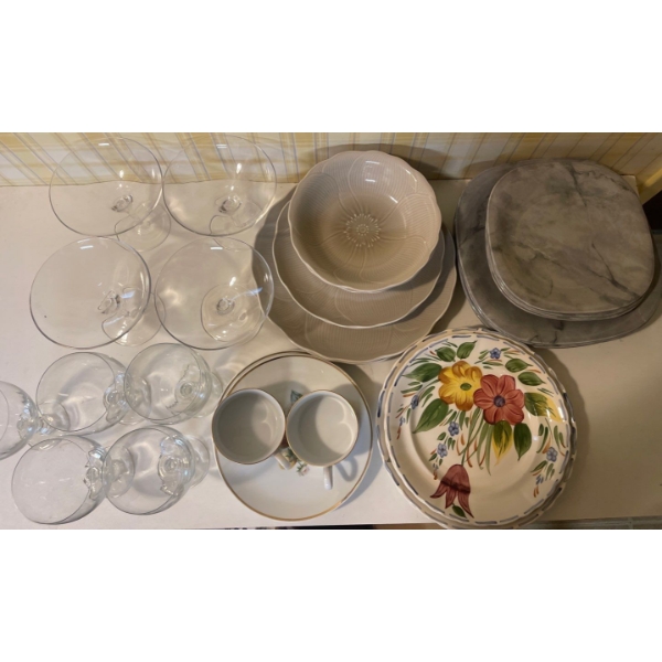 Clear Glass & Ceramic Servingware Collection 