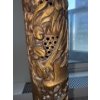 Image 8 : Stunning Hand Carved Myrtle Wood Floor Lamp w/ Tasseled Shade 69T