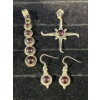 Image 1 : Collection of Red/Purple Stone Pendants and Earrings 