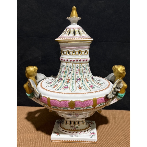 Stunning Floral Angelic Continental Vase, 16In Tall 