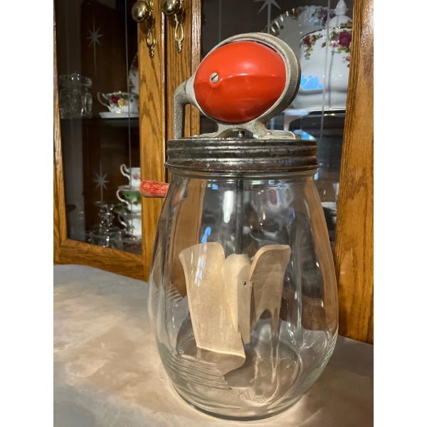 large butter churn in amazing condition 13 inches high.