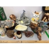 Image 1 : some cat figurines, a bunny figurines, some dolphin water feature couple of ceramic cups ceramic squ