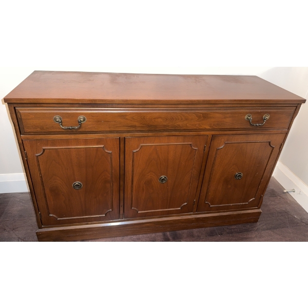 Wood Cabinet with Three Doors and Drawer  China Hutch Sideboard
