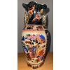 Image 2 : Antique Asian Duel Handled Hand Painted Vase 12" tall w/mirror case