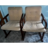 Image 2 : Large Wooden Round Kitchen Table w/ Six Chairs  52" diameter 36"tall