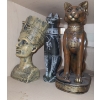 Image 2 : Egyptian Statues- Tallest Cat 8 T, Frame with Sphinx 12 X 12 and Shadowbox 