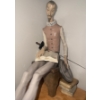 Image 3 : Lladro Porcelain Figurine - Don Quixote Seated Reading 9x19x15.75 Made In Spain 