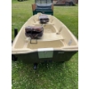 Image 7 :  Sundolphin, 12 foot hard plastic boat with trailer seats, lifejackets motor and gas can.
Johnson se