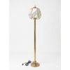 Image 1 : Brass Floor Lamp With Frosted Glass Shade and Art Deco Design