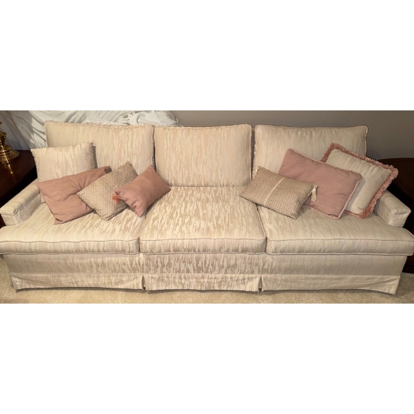 Beautiful 3 Seater Sofa w/ Decorative Tasseled Throw PIllows 