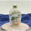 Hand Painted Mountain Scene Snuff Bottle with Spoon 3H