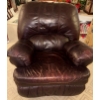 Image 4 : Well Loved Genuine Leather Reclining Swivel Rocker w/ Handmade Afgan & More 40T
