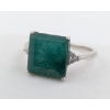 Image 1 : 5.3 ct Certified Sterling Silver Emerald Gemstone Ring Gram Cut 3.00 Grams ($6,580 Appraisal)