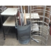 Image 5 : Outdoor Lot With Blue Patio Umbrella, Yard Tools, Rolling Tables