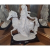 Image 1 : Giuseppe Armani Lady On Horse Porcelain Figurine on Wood Base 10.5 W, 5 D, 13 T, Made in Italy 