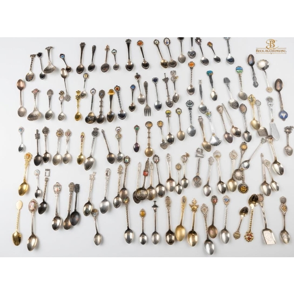 Large Collection Of Collectible Souvenir Spoons 109 Pcs
