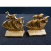 Image 1 : Gilt Iron Sailing Ship Book Ends 4T