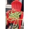 Image 3 : Set of 4 Stackable Red Resin Muskoka Chairs 31 w, 46 h, 22 d and Garden Hose 