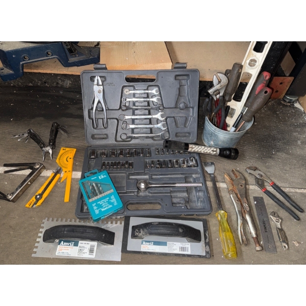 Hand Tool Collection - Multi Tool Vice Grip Trowels Allen Wrench Set Channel Locks & more