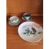 Image 1 : Hand-Painted Porcelain Cups And and Saucers from Japan, Chinese decorative plate