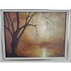 Image 3 : Framed Oil Painting of Tree and Water Reflection, Signed