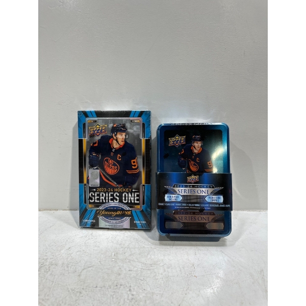Sealed Upper Deck 2023-24 Series One Tin and Box
