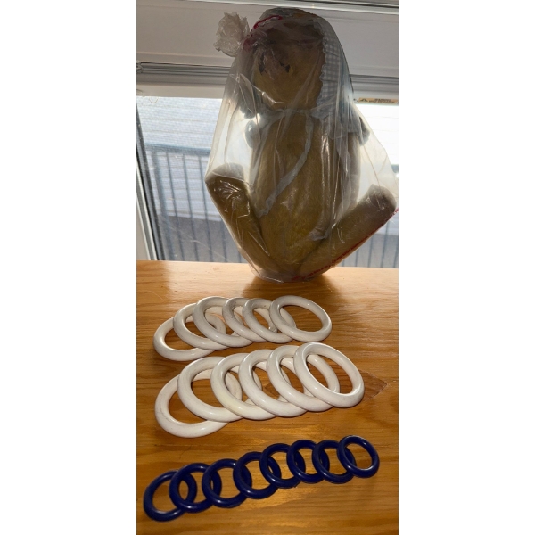 Ancient Bagged Teddy Bear 11T w/ Curtain / Drape Accessories 