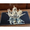 Image 3 : Crystal Ship Figurine Featuring the Santa Maria on Mirrored Base