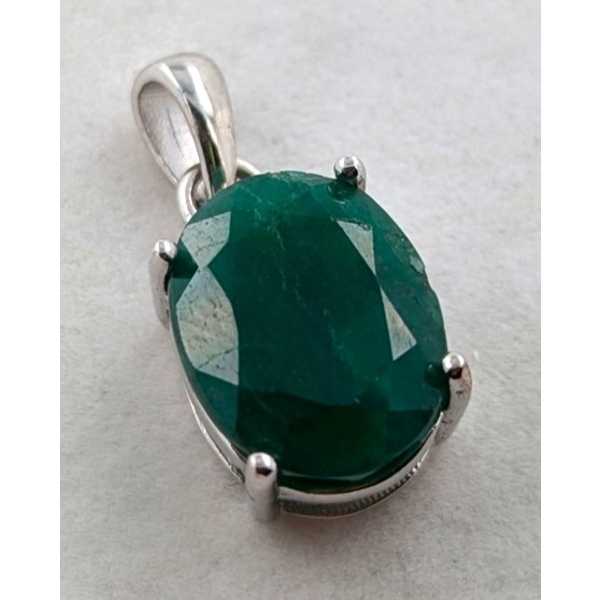 2.8 g Certified Silver Emerald gemstone Pendant ($11,012 Appraisal)