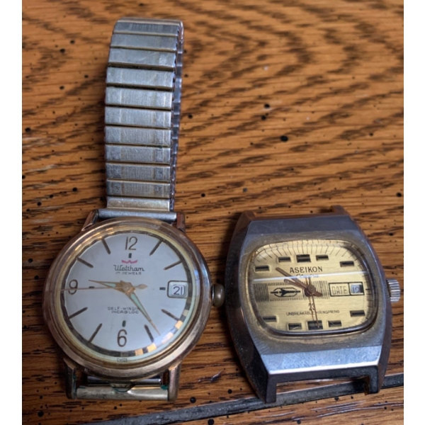 Waltham 17 Jewels Mens Vintage Watch Self Winding Incabloc & Aseikon Electra Centre Piece, No Band 