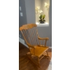 Image 2 : Oak Laminated Beech Rocking Chair w/ Faux House Plant Orchid 24x20x44