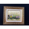 Image 1 : Florals Oil on Board Painting By Illegible Signature  15x14