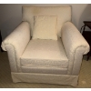 Image 2 : Traditional Style Skirted Club Chair in Nuetral Ivory Tone  33x33x34