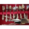 Image 2 : Royal Sealy 24k GP Stainless Steel Cutlery Set in Wooden Box w/ Red Velvet Trim 