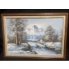 Image 1 : Framed Landscape Oil Painting on Canvas Signed by Artist P. Nelson