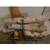 Image 3 : Adorable Fire Log Holder w/ Birch Logs & Lovely Straw Broom 