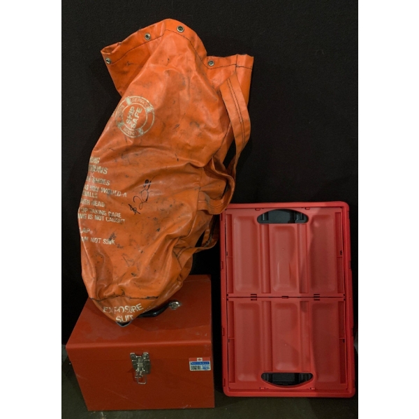 Storage Set - Metal Box, Foldable Plastic Box, Ship Safe Bag w/ Rope
