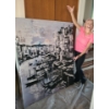 Image 4 : Huge Venice Print on Canvas w Sound Proof Backing 47 w 59 h