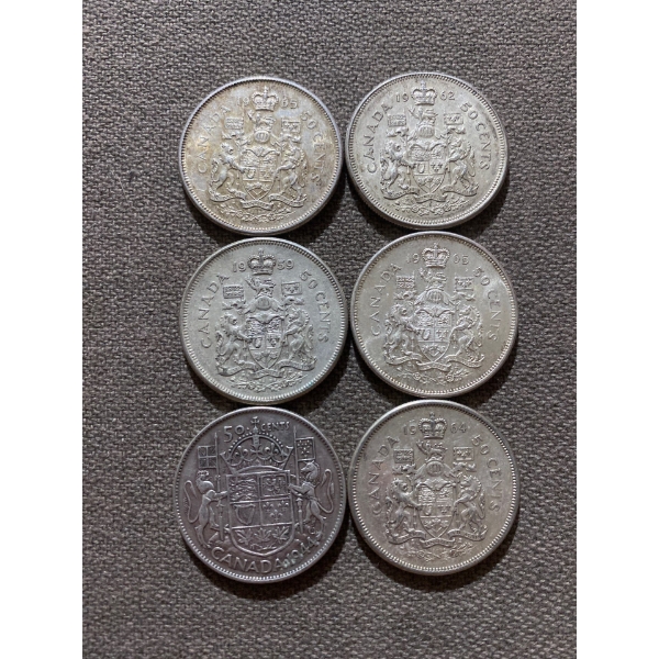 Canadian 50-cent Pieces 11.66 g Silver (.800)
