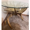 Image 2 : Glass Topped Coffee Table w/Moose Antler Base-Antler End Table
