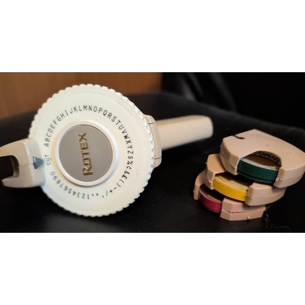 Rotex Label Maker with Multiple Tape Rolls
