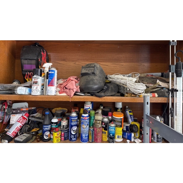 3 Shelves of Mystery Tool Contents - Welding, Sprays, Makita BHP451, DeWalt DW926 (No Bat) & More