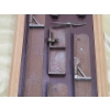 Image 3 : Vintage Hand Tools Displayed in Wooden Frame, Including Challenge "Hi Speed" Quoins