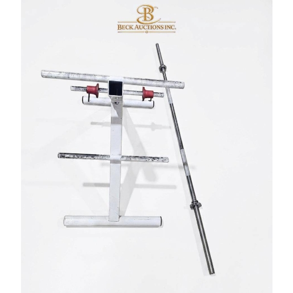 Adjustable Metal Exercise Barbell Stand With Weight Bar
