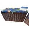 Image 6 : Wicker Storage Baskets with Floral Cushioned Lids
