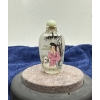 Image 2 : Hand Painted Seated Lady Snuff Bottle with Spoon 2.25H
