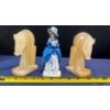 Image 1 : Lovely Unnamed Figure of a Woman + 2 Horse Book Ends (Both are Detaching from the Bottom) 