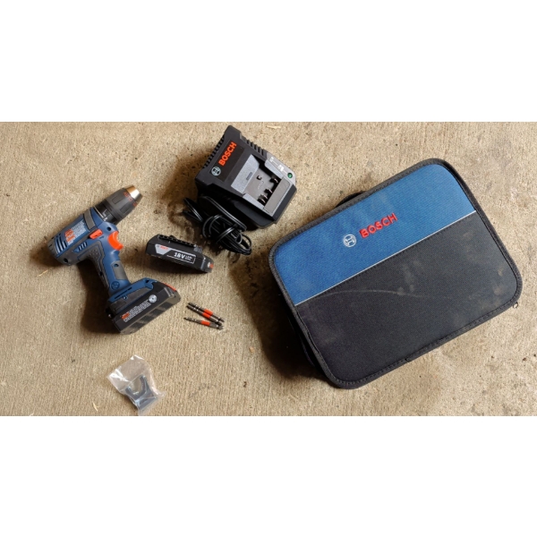 BOSCH 18V Cordless Drill Kit - Includes Tool 2 Lithium Ion Batteries Charger & Case